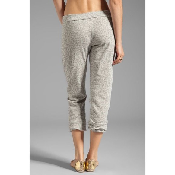 TOWNSEN Light Grey CHEETAH Print SWEATPANTS Soft DRAWCORD Waist XS - Picture 2 of 2